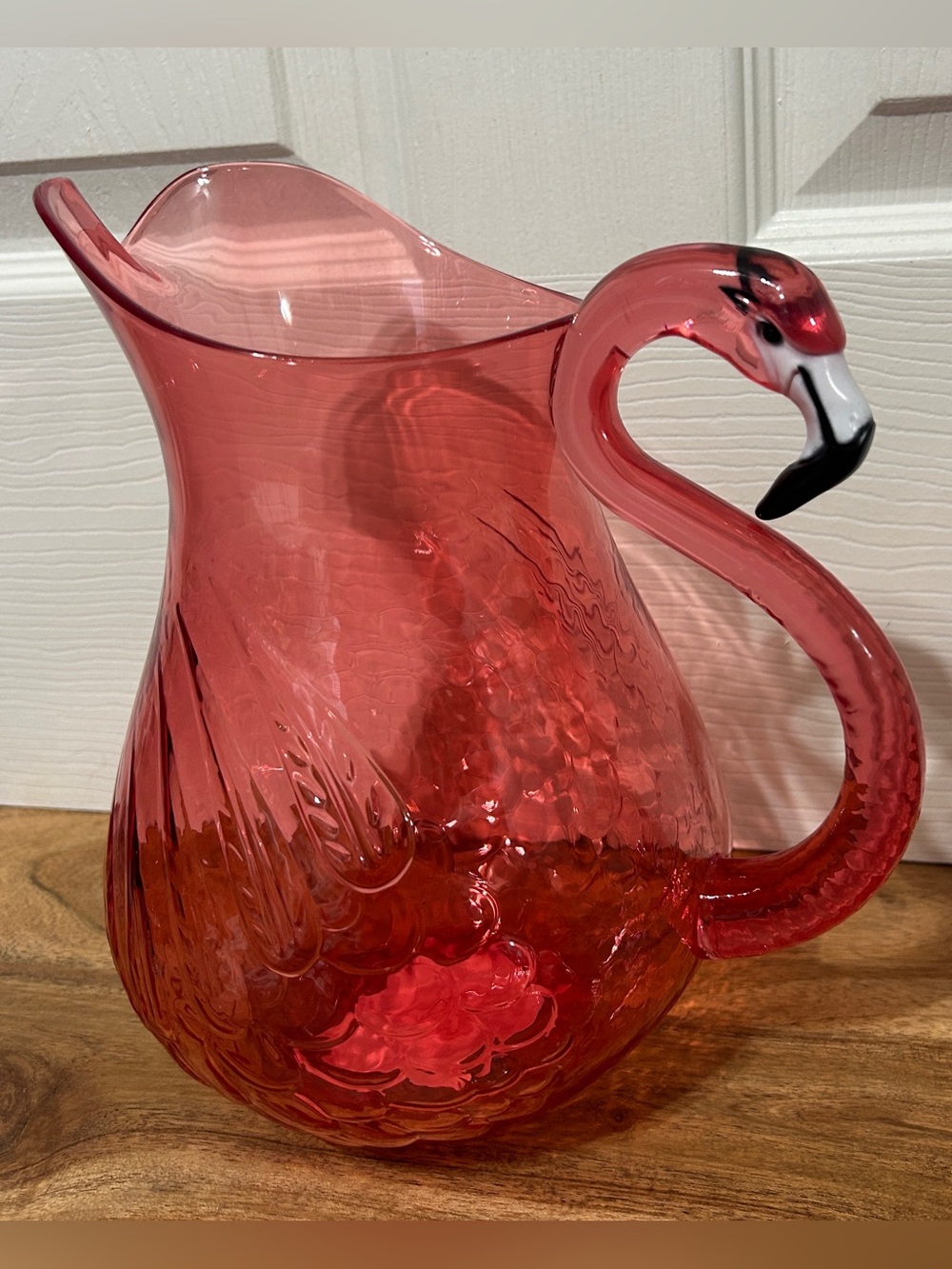 NEW 10” 3 Quart Pink Flamingo Summer Beach Party Drink Pitcher BPA Free